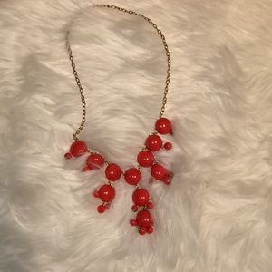 Red J. Crew Style Bubble Necklace